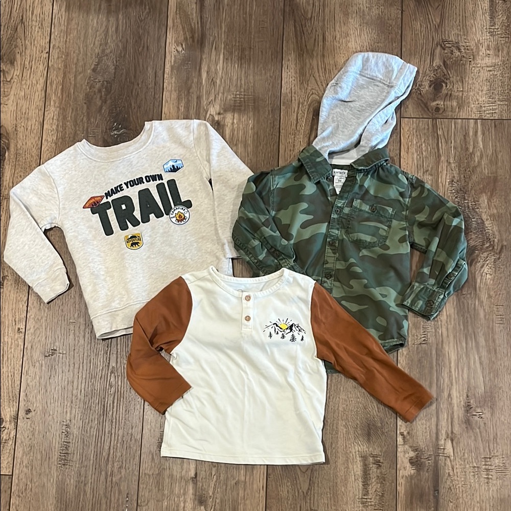 Kids Camo Hoodie and Graphic Tees Set